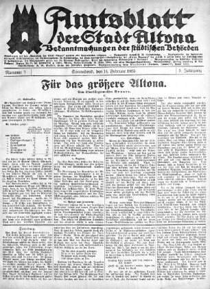 Nummer 7 : Sonnabend, den 14. Februar 1925