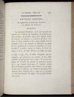 Chapitre IX. Article Second.