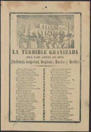 La terrible granizada del 9 de abril de 1904 : ¡furibunda tempestad, desplomes, muertes y heridos!