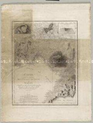 Carte des Environs de la Ville et du Golfe de Naples. Mit einer Nebenkarte: Plan du Cratere und einem Profil: Coupe du Cratere
