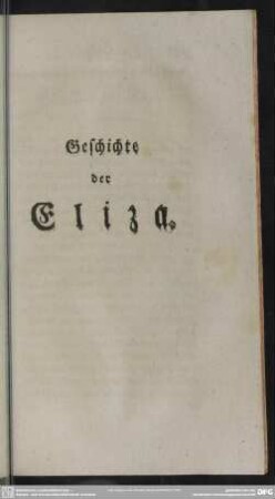 Geschichte der Eliza