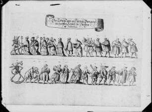 Dresden, Der Totentanz von Hans Schickentanz 1534 am Georgenschloß (Georgentor), seit 1737 an der Mauer des Inneren Neustädter Friedhofes
