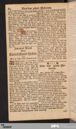 Zweyter Titul Der Catechismus-Lieder.