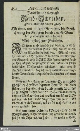 Das Ein und sechzigste Send-Schreiben