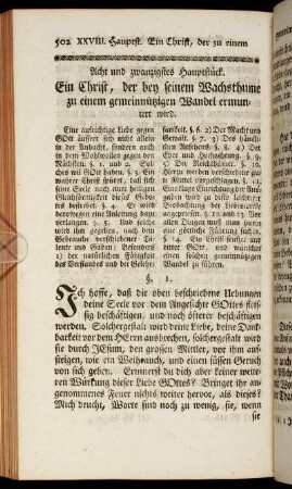 Acht und zwanzigstes Hauptstück. Ein Christ, der bey seinem Wachsthume zu einem gemeinnützigen Wandel ermuntert wird.