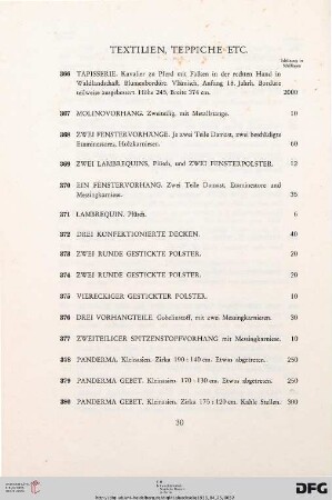 Textilien, Teppiche etc. (Nr. 366-388)