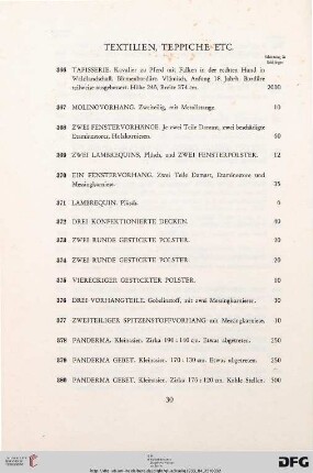 Textilien, Teppiche etc. (Nr. 366-388)