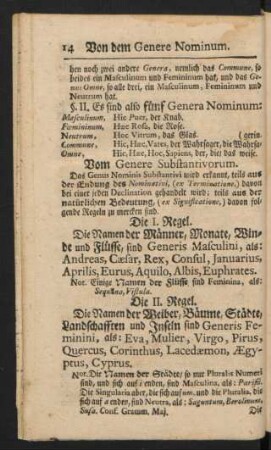 Vom Genere Substantivorum.