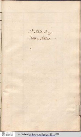 V. Abtheilung: Entre-Acts
