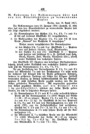 Abänderungen der Bestimmungen über das von den Staatsbehörden zu verwendende Papier : [A. Behörden und Beamte]