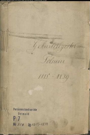 Kirchenbuchduplikate der Katholischen Gemeinde Polsum (GHT 1815-1827; GH 1828-1834; GHT 1835-1874). (Gemeinde: Polsum, Katholische Gemeinde)