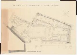 Flughafen Schönefeld Grünflächen: Lageplan Sportplätze am Flughafen mit Bepflanzungen 1:500