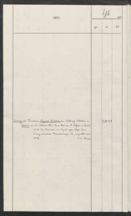 1881 - 1890 (1882, 1884 nicht vorhanden)