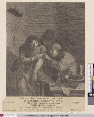 [Der Wundarzt; The village surgeon dressing the arm of a peasant]
