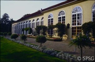 Potsdam, Neuer Garten, Sommerbepflanzung vor der Orangerie.