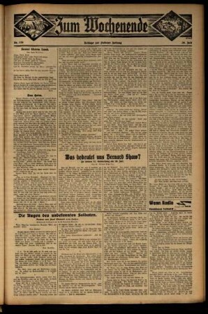 Zweite Ausgabe vom Sonntag, den 26. Juli 1931.