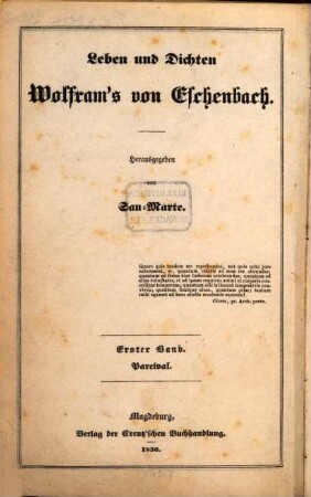 Parcival : Rittergedicht
