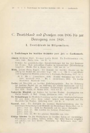 I. Deutschland im Allgemeinen