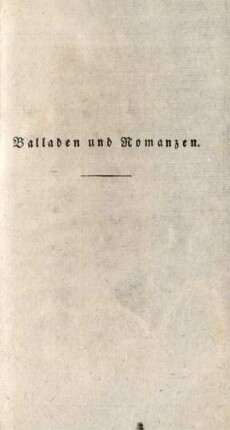 Balladen und Romanzen.