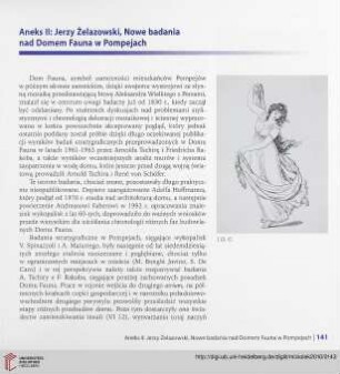 Aneks II: Jerzy Żelazowski, Nowe badania nad Domem Fauna w Pompejach