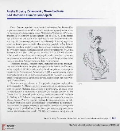 Aneks II: Jerzy Żelazowski, Nowe badania nad Domem Fauna w Pompejach