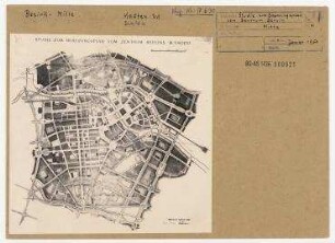 Studie zum Bebauungsplan vom Zentrum Berlins. Berlin, Mitte/Kreuzberg, Stadtzentrum