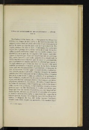 Título de gobernador de Diego Gutiérrez. - Año de 1540 (1).