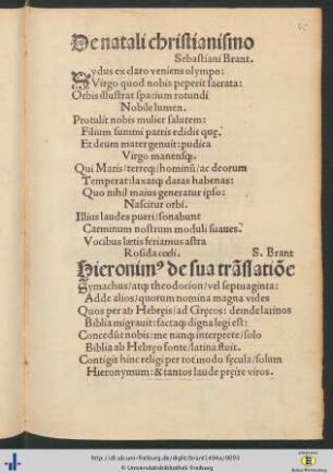 Hieronimus de sua translatione