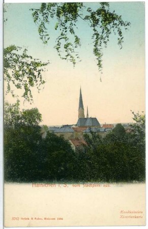 Hainichen. Blick vom Stadtpark aus
