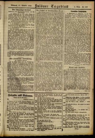 Zweite Ausgabe vom Mittwoch, den 27. Oktober 1920.