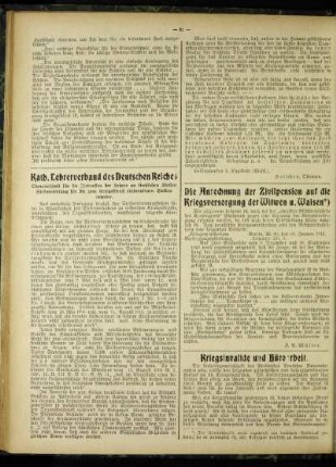 Kriegsinvalide und Büroarbeit