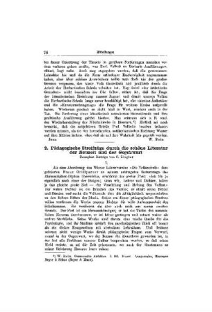 Pädagogische Streifzüge durch die schöne Literatur der Neuzeit und der Gegenwart