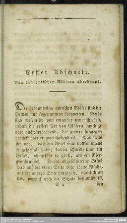 Erster Abschnitt. Von den optischen Gläsern überhaupt
