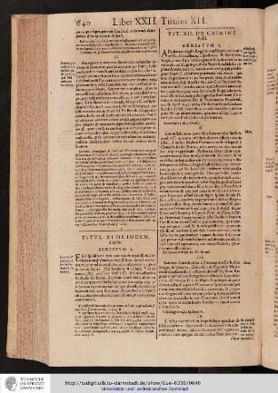 Liber XXII. Titulus XI.