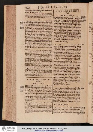 Liber XXII. Titulus XI.