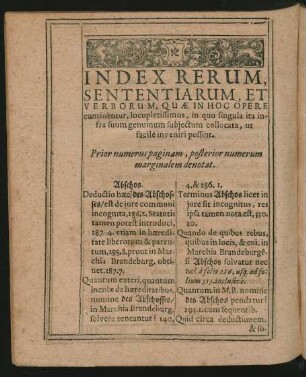 Index Rerum, Sententiarum, Et Verborum, Quae In Hoc Opere continentur ...