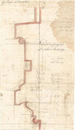 Gärtner, Friedrich von; München, Ludwigstr. 27; General - Bergwerks - und Salinen- Administration (Universitätsbibliothek) - Gurtgesims - Profil (Details)