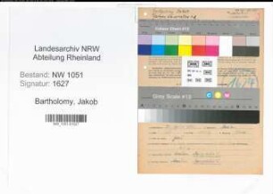 Entnazifizierung Jakob Bartholomy , geb. 20.04.1887 (Kaufmaennischer Angestellter)