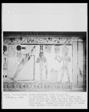 Der König bringt dem Ptah ein Bild der Göttin Maat