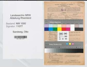 Entnazifizierung Otto Sandweg, geb. 26.09.1891 (Bankangest.)