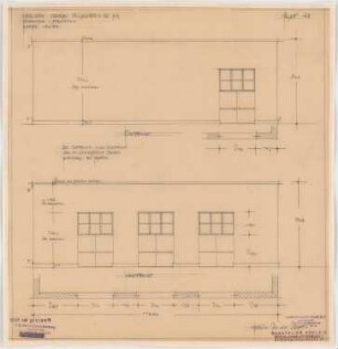 Kabelwerk Dr. Cassirer, Berlin-Spandau: Kesselhaus, Ost-, West-Front, Ansichten und Schnitte 1:50
