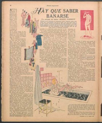 Hay que saber bañarse : Un artículo del doctor Morris Fishbein