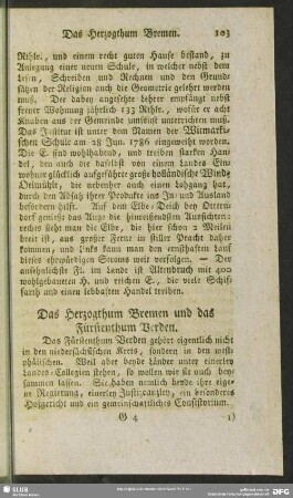 Das Herzogthum Bremen und das Fürstenthum Verden