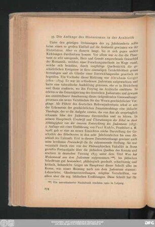 35. Die Anfänge des Historismus in der Arabistik