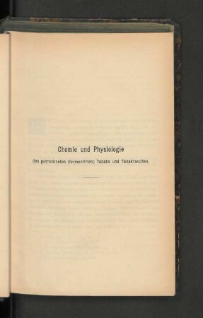 Chemie und Physiologie.