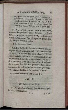 Tit. IV. De fundamentis iuris.