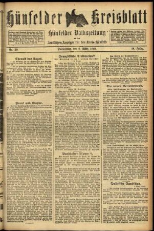 Ausgabe vom Donnerstag, den 08. März 1923.