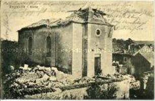 Die zerstörte Kirche von Regnéville