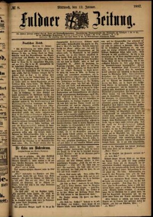 Ausgabe vom Mittwoch, den 12. Januar 1887.