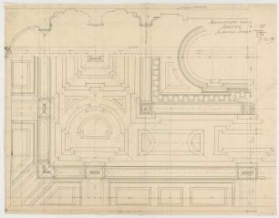 Thiersch, Friedrich von; München; Justizpalast - Schwurgerichtssaal (Deckenabwicklung, Schnitt)